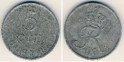 5 Эре Дания Цинк Фредерик IX (1899 - 1972)