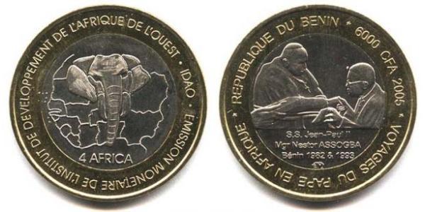 6000 Franc Benin Bimetall 