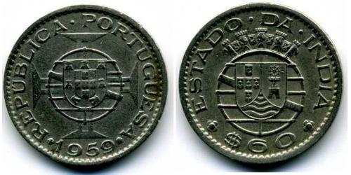 60 Centavo India portoghese (1510-1961) Rame/Nichel 