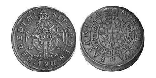 60 Kreuzer Duché de Bavière (907 - 1623) Argent Maximilien Ier de Bavière (électeur)(1573 – 1651)