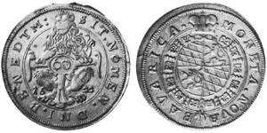 60 Kreuzer Ducado de Baviera (907 - 1623) Plata Maximiliano I, duque y elector de Baviera(1573 – 1651)