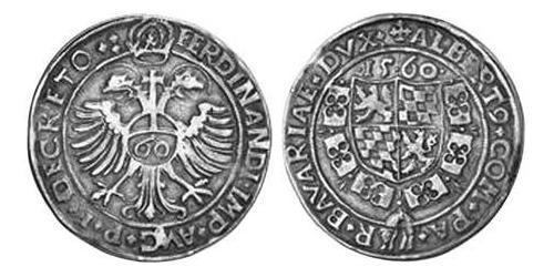 60 Kreuzer Ducado de Baviera (907 - 1623) Plata Alberto V de Baviera(1528 – 1579)