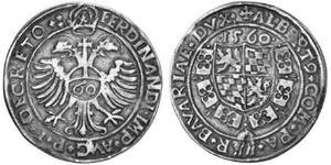 60 Kreuzer Duchy of Bavaria (907 - 1623) 銀 Albert V, Duke of Bavaria (1528 – 1579)