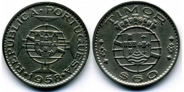 60 Сентаво Східний Тимор (1702 - 1975) / Португалія Цинк/Мідь 