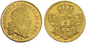 6400 Reis Brasilien Gold Johann V. von Portugal (1689-1750)