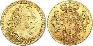 6400 Reis Brasilien Gold Peter III. von Portugal  (1717-1786)