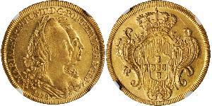 6400 Reis Brasilien Gold Peter III. von Portugal  (1717-1786)