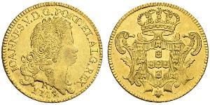 6400 Reis Brasilien Gold Johann V. von Portugal (1689-1750)