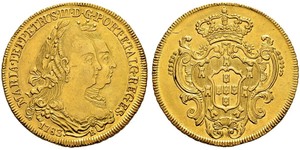 6400 Reis Brasilien Gold Peter III. von Portugal  (1717-1786)