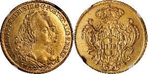 6400 Reis Brasilien Gold Peter III. von Portugal  (1717-1786)