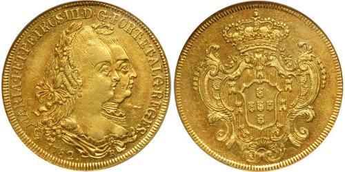 6400 Reis Brasilien Gold Peter III. von Portugal  (1717-1786)