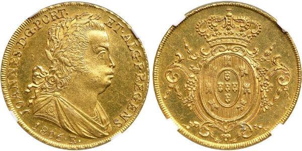 6400 Reis Brasilien Gold Johann VI. von Portugal  (1767-1826)