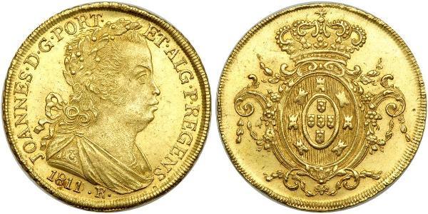 6400 Reis Brasilien Gold Johann VI. von Portugal  (1767-1826)