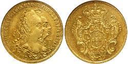 6400 Reis Brazil Gold Peter III of Portugal (1717-1786)