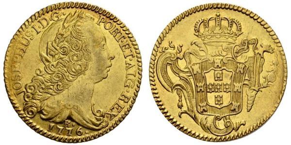 6400 Reis Brazil Gold Joseph I of Portugal (1714-1777)