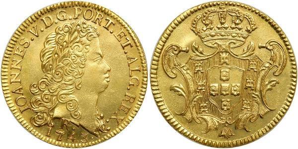 6400 Reis Brazil Gold John V of Portugal (1689-1750)