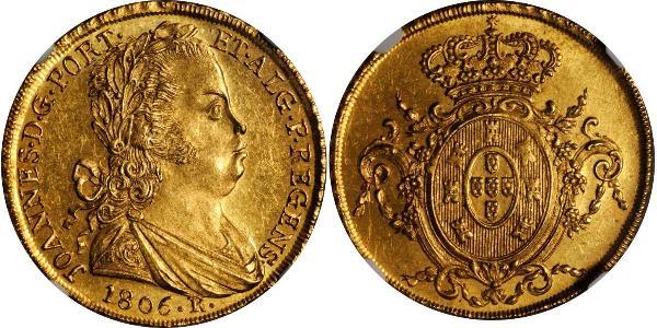 6400 Reis Brazil Gold John VI of Portugal (1767-1826)