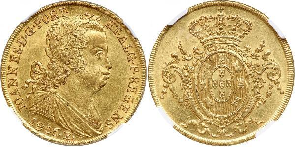 6400 Reis Brazil Gold John VI of Portugal (1767-1826)