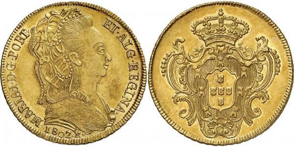 6400 Reis Brazil / Kingdom of Portugal (1139-1910) Gold Maria I of Portugal (1734-1816)