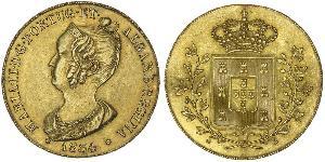 6400 Reis Kingdom of Portugal (1139-1910) Gold Maria II of Portugal (1819-1853)