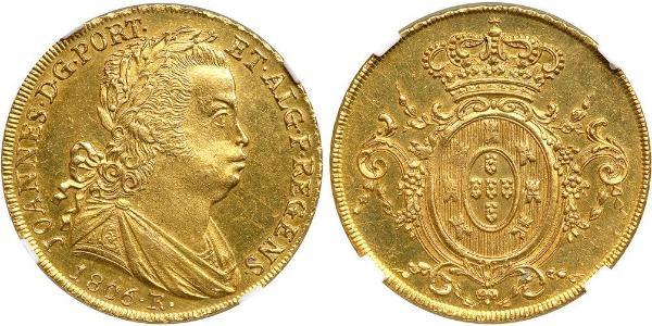 6400 Reis Brésil Or Jean VI de Portugal (1767-1826)