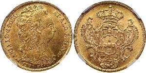 6400 Reis Brésil / Royaume de Portugal (1139-1910) Or Marie I de Portugal (1734-1816)