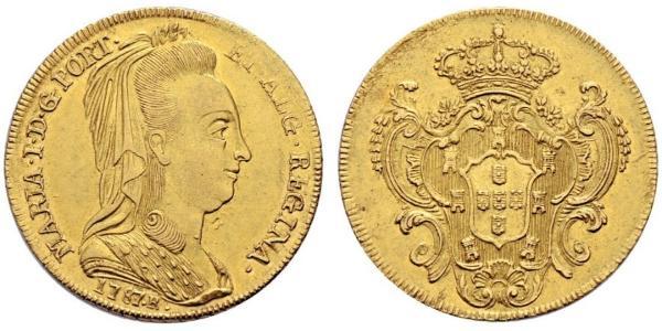 6400 Reis Brésil / Royaume de Portugal (1139-1910) Or Marie I de Portugal (1734-1816)