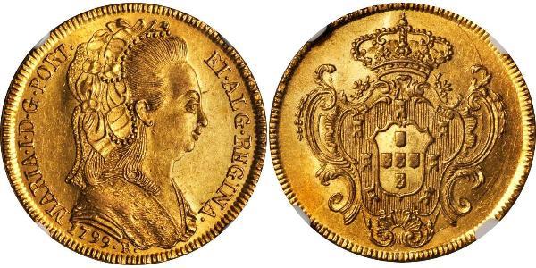 6400 Reis Brésil / Royaume de Portugal (1139-1910) Or Marie I de Portugal (1734-1816)