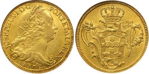 6400 Reis Brasil Oro Joseph I of Portugal (1714-1777)