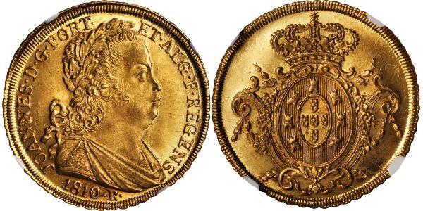 6400 Reis Brasil Oro Juan VI de Portugal (1767-1826)