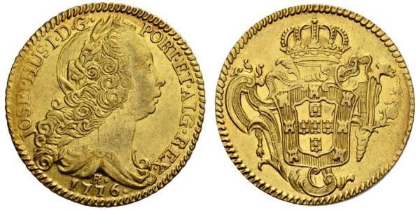 6400 Reis Brasile Oro Joseph I of Portugal (1714-1777)