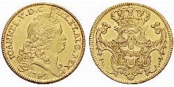 6400 Reis Regno del Portogallo (1139-1910) Oro Giovanni V del Portogallo (1689-1750)