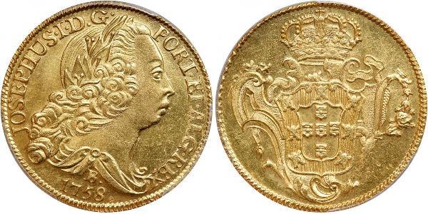 6400 Reis 巴西 金 Joseph I of Portugal (1714-1777)