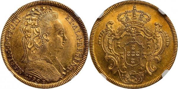 6400 Reis 巴西 / 葡萄牙王國 (1139 - 1910) 金 Maria I of Portugal (1734-1816)