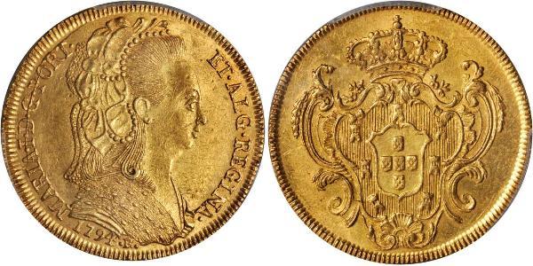 6400 Reis 巴西 / 葡萄牙王國 (1139 - 1910) 金 Maria I of Portugal (1734-1816)