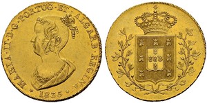 6400 Reis / 4 Escudo Kingdom of Portugal (1139-1910) Gold Maria II of Portugal (1819-1853)