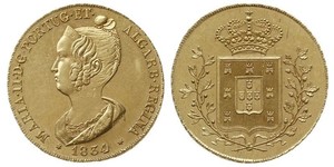 6400 Reis / 4 Escudo Royaume de Portugal (1139-1910) Or Marie II de Portugal (1819-1853)