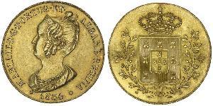 6400 Reis / 4 Escudo Royaume de Portugal (1139-1910) Or Marie II de Portugal (1819-1853)