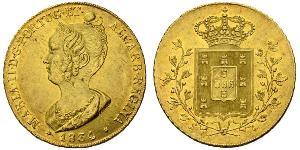 6400 Reis / 4 Escudo Royaume de Portugal (1139-1910) Or Marie II de Portugal (1819-1853)