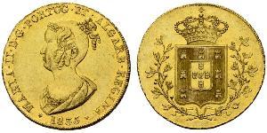 6400 Reis / 4 Escudo Regno del Portogallo (1139-1910) Oro Maria II del Portogallo (1819-1853)