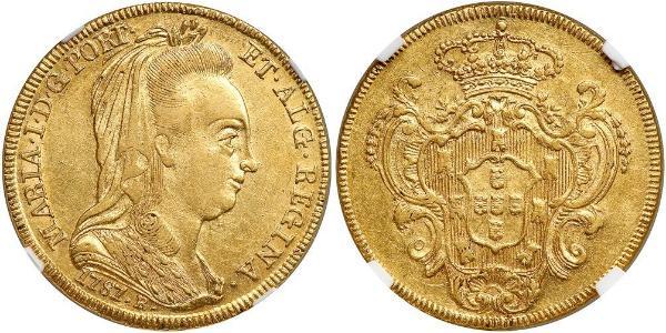 6400 Рейс Бразилия / Королевство Португалия (1139-1910) Золото Мария I королева Португалии (1734-1816)