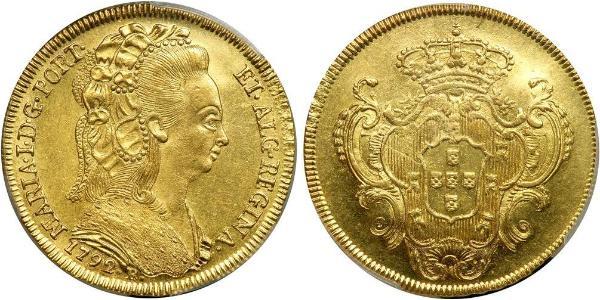 6400 Рейс Бразилія / Королівство Португалія (1139-1910) Золото Мария I королева Португалії (1734-1816)