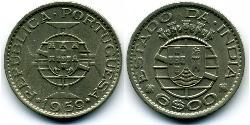 6 Escudo Portugiesisch-Indien (1510-1961) Kupfer/Zink 