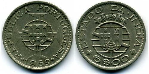 6 Escudo India portoghese (1510-1961) Rame/Zinco 