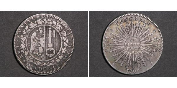 6 Florin / 1/2 Thaler Switzerland Silver 