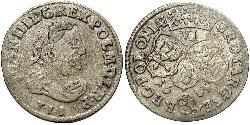 6 Grosh Confederazione Polacco-Lituana (1569-1795) Argento Giovanni III di Polonia (1629-1696)