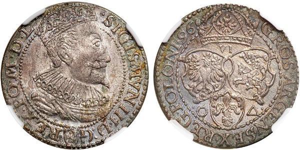 6 Grosh República de las Dos Naciones (1569-1795) Plata Sigismund III