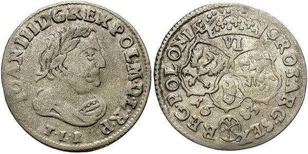 6 Grosh Polish-Lithuanian Commonwealth (1569-1795) 銀 扬三世 (波兰)