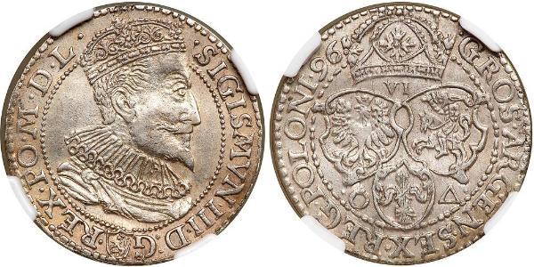 6 Grosh Polish-Lithuanian Commonwealth (1569-1795) 銀 Sigismund III of Poland