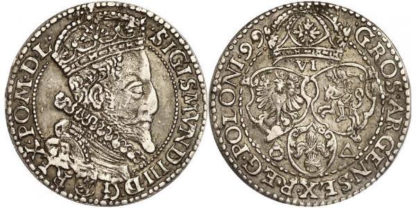 6 Grosh Polish-Lithuanian Commonwealth (1569-1795) 銀 Sigismund III of Poland